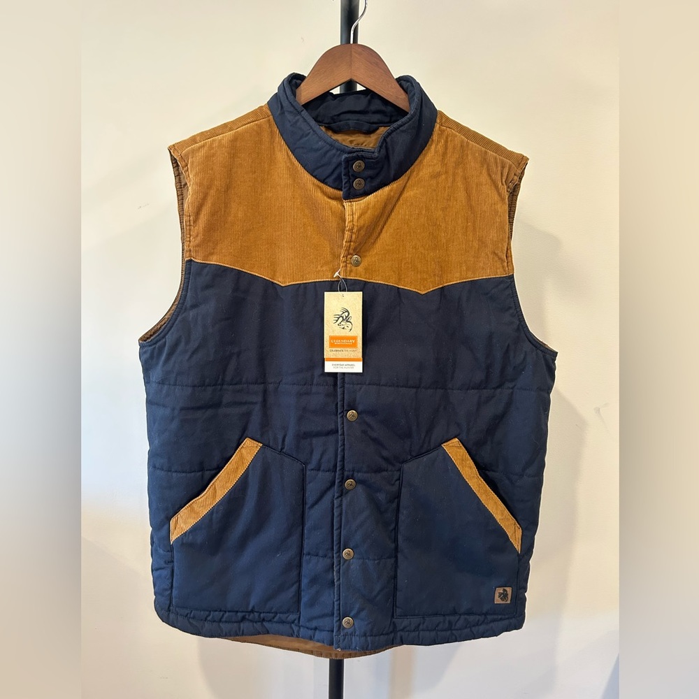 Legendary Whitetails Men’s Stockyards Longhorn Ranchers Vest. Navy. XLT.